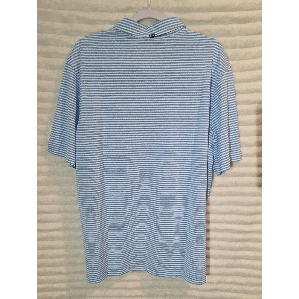 0167 Cutter And Buck Blue &‎ White Striped Polo